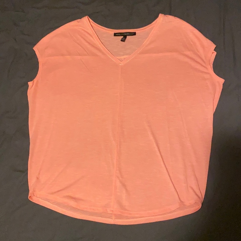 White House Black Market Oversized Pink Sheer Blouse